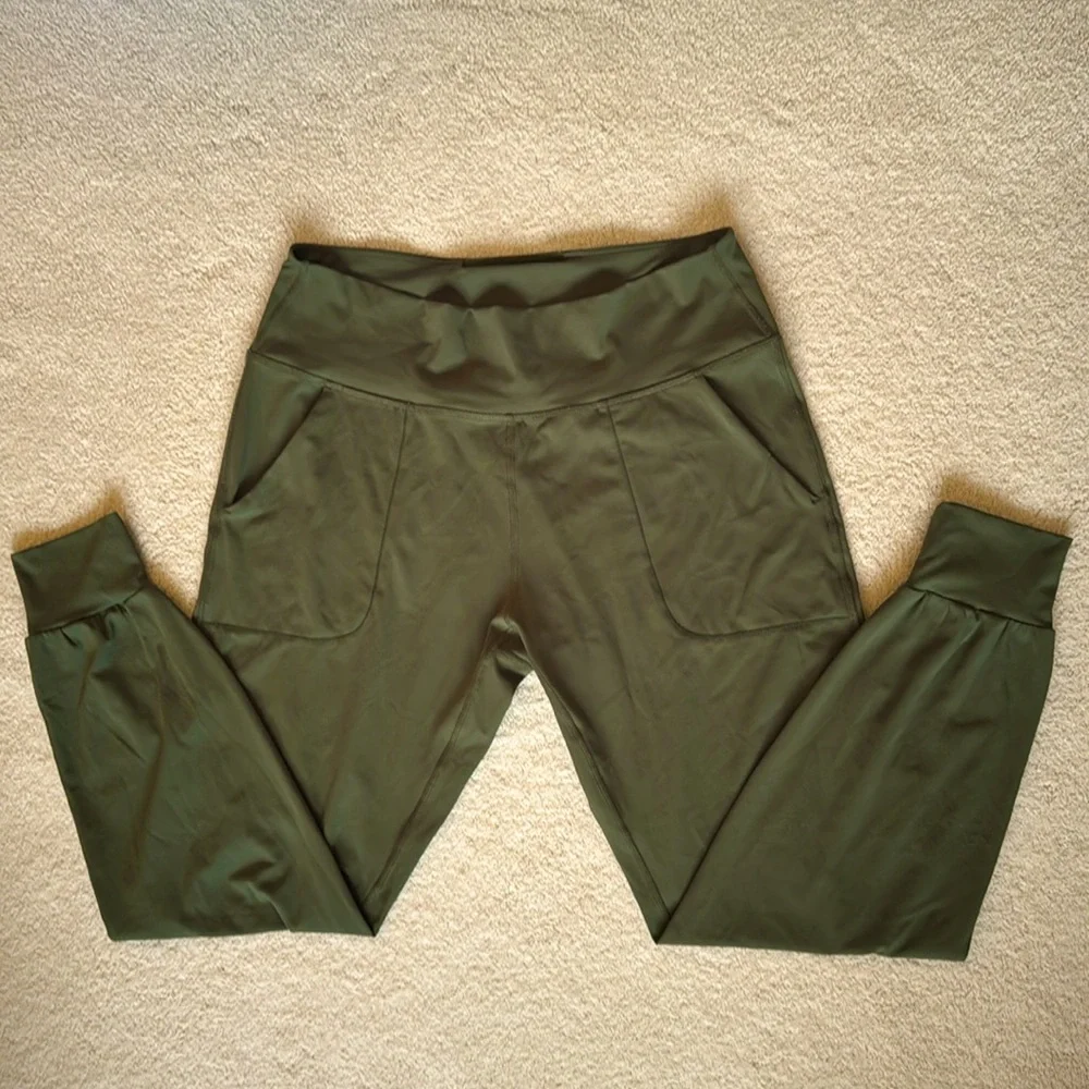 Hunter green athletic joggers - Picture 2 of 10